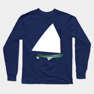 Cotuit Skiff Sailboat - Green Long Sleeve T-Shirt